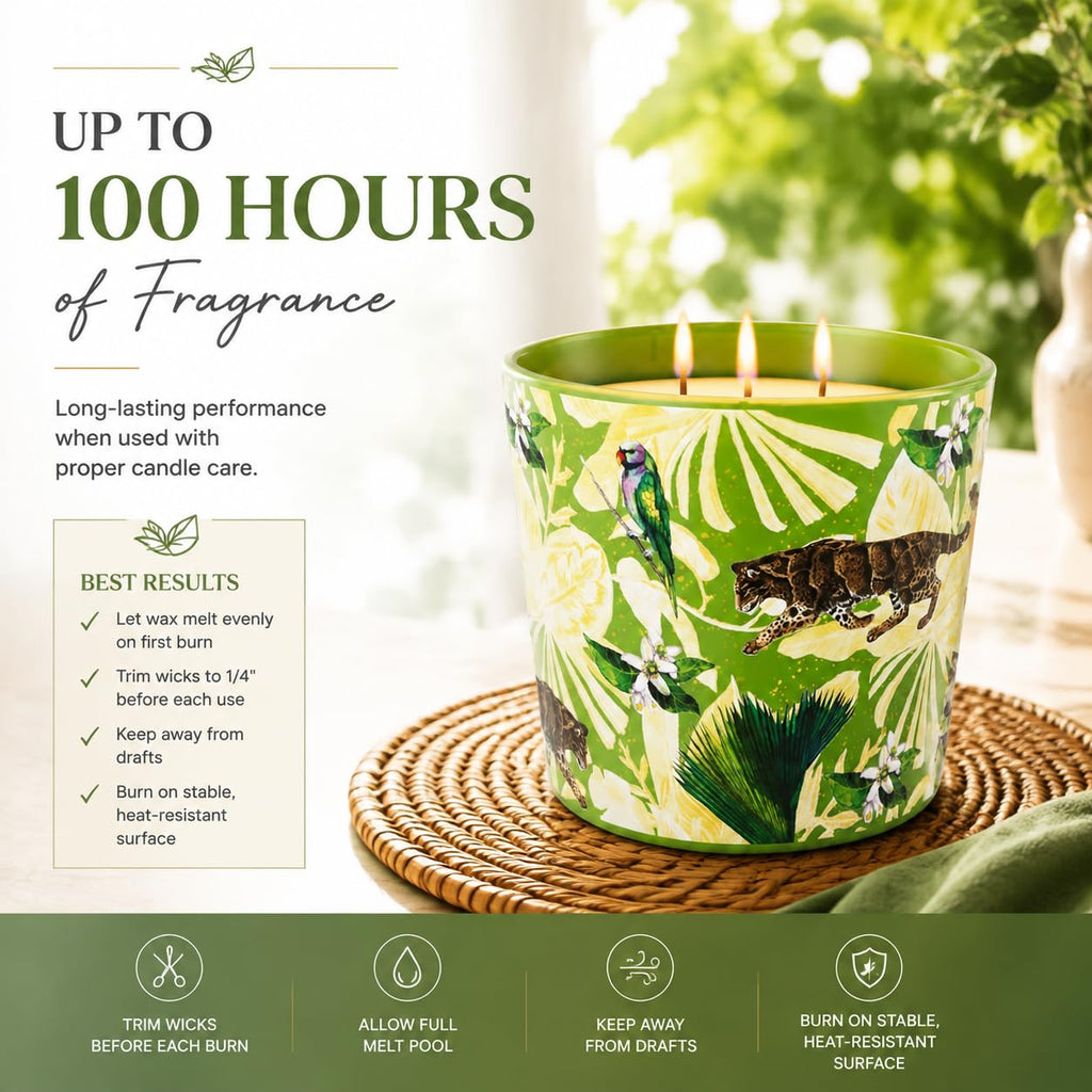 Verbena Fig Leaf Soy Candle, 30oz 3-Wick