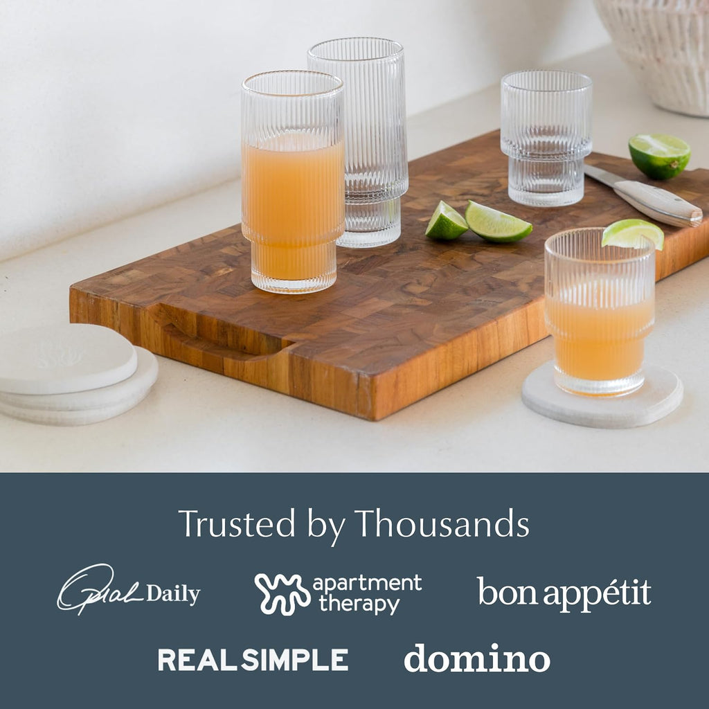 Home Stone Coasters Set - Diatomaceous Earth Water-Absorbing Drink Coaster for Coffee Table, Kitchen or Bar, Modern - Set of 4