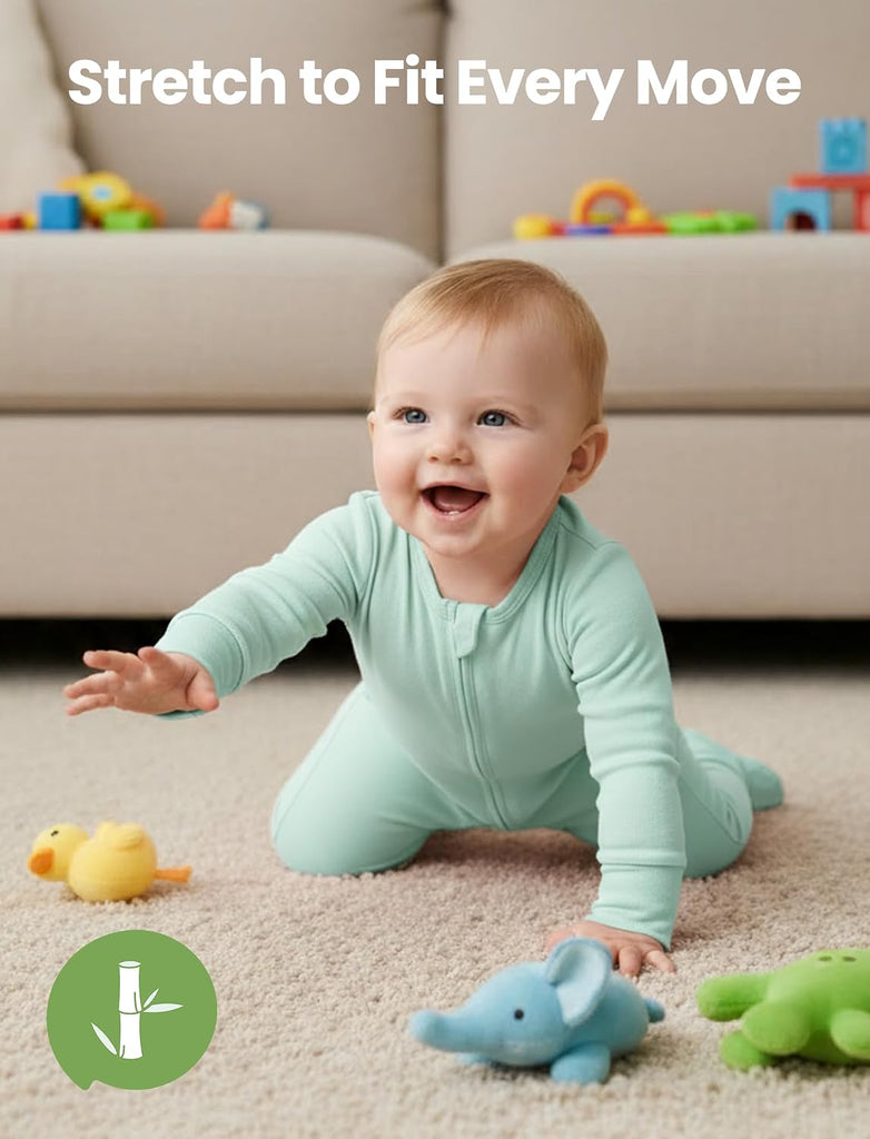 Baby Boys Girls Bamboo Viscose Footies Pack