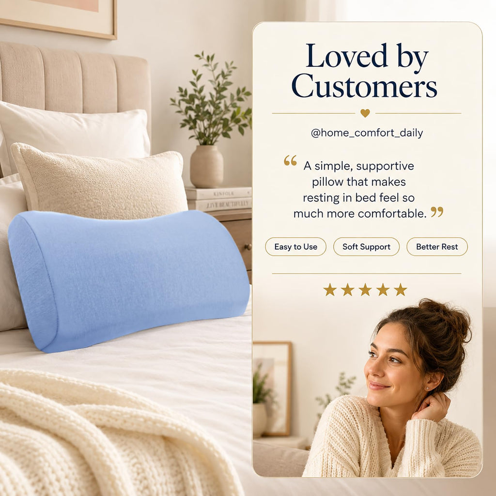 Lumbar Pillow for Sleeping, Lumbar Support Pillow for Bed for Back Pain Relief, Memory Foam Lower Back Pillow for