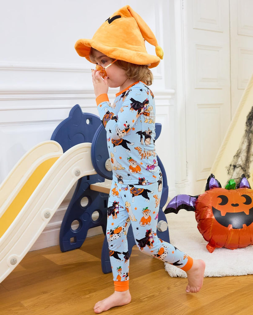 Bamboo Viscose Toddler Kids Pajamas Set, Long Sleeve Boys