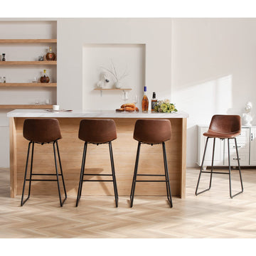 Bar Stools Bar Height Set of 4, Modern Counter Stool with Back Bar