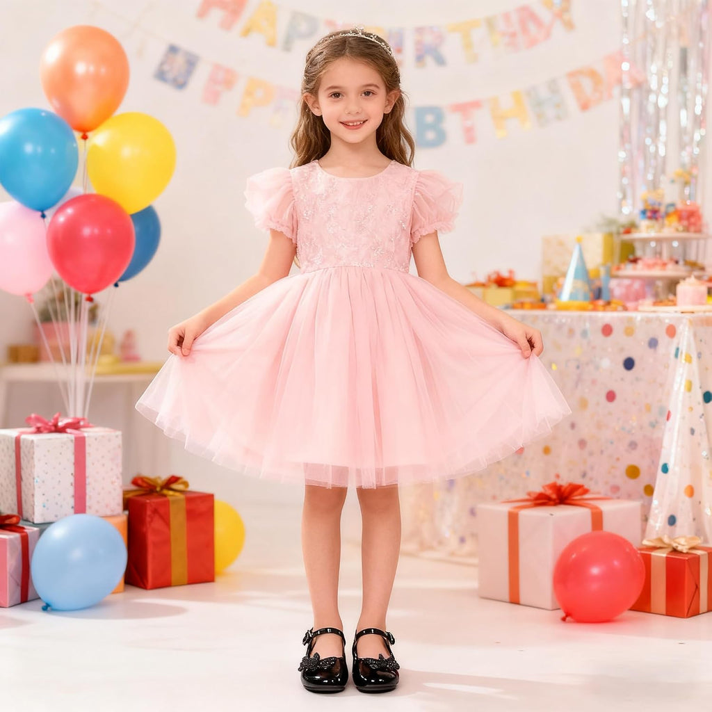 Girls Dress Shoes Butterfly Mary Janes for Girls Hook and Loop Party Wedding Flats Shoes