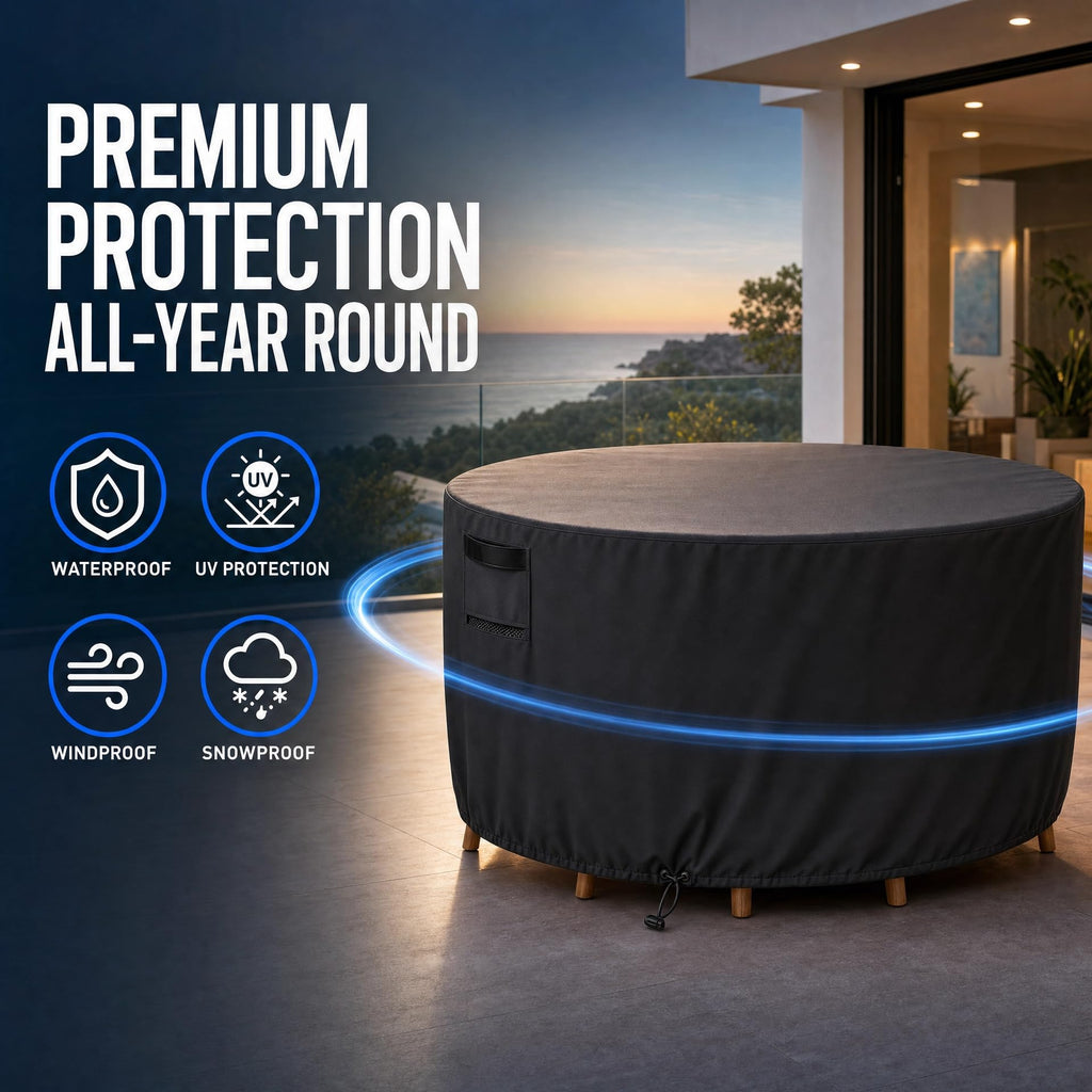 Extra-Large Round Patio Furniture Cover 84in Dia x 36in H