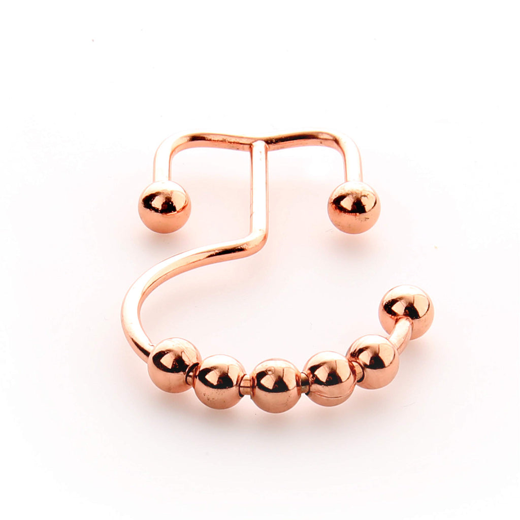2lbDepot Copper Shower Curtain Hooks Rings, Premium Rust-Resistant Stainless Steel Metal, Double Dual Sided Hooks