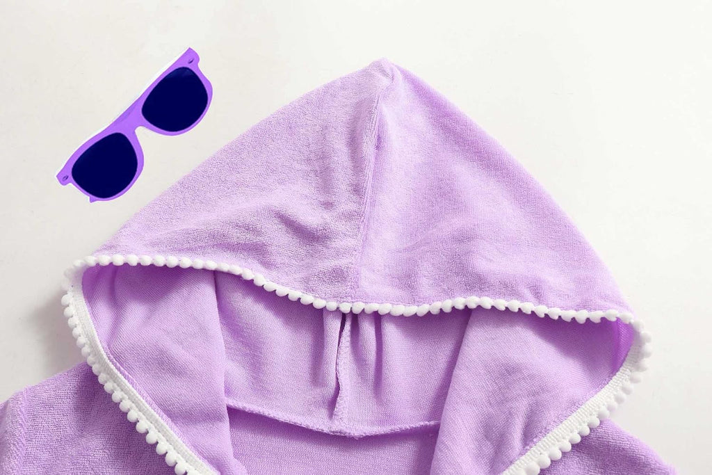 Girls Swim Cover Up Kids Swimsuit Coverup Terry Zip-Up Beach Bathing Suit Wraps with Sunglasses