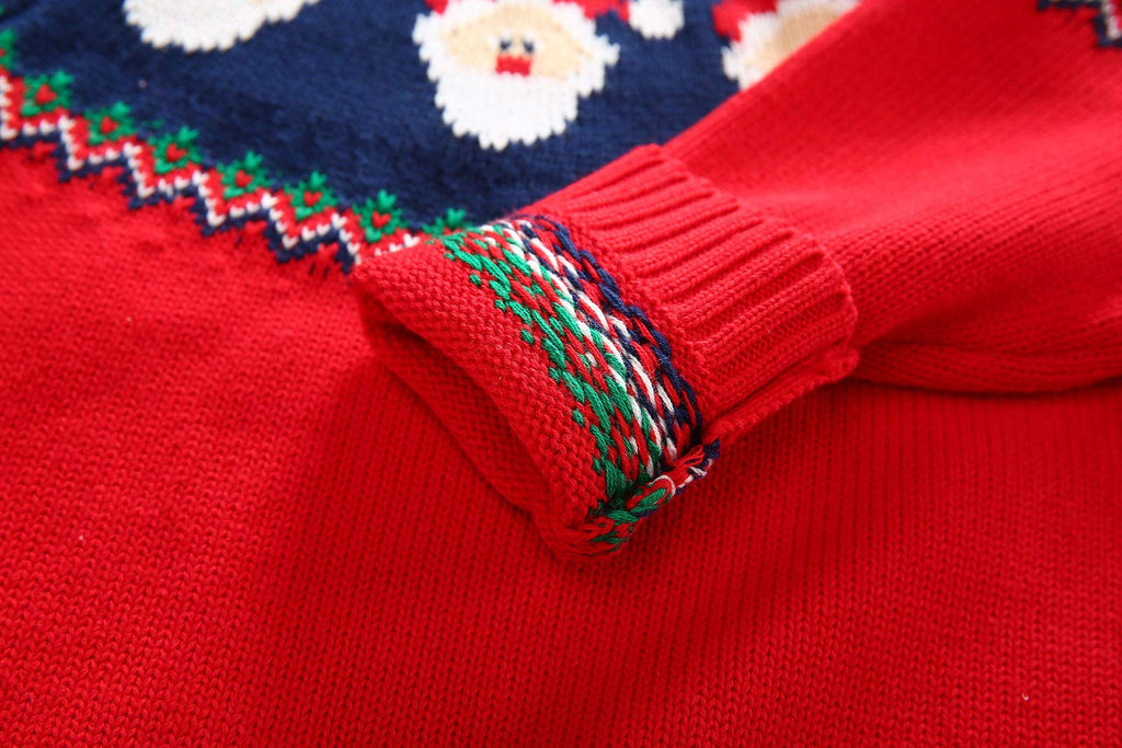 Baby Boys Girls Knit Sweater Toddler Christmas Sweater Shirt Kids Casual Cotton Pullover Winter Clothes (Xmas-red