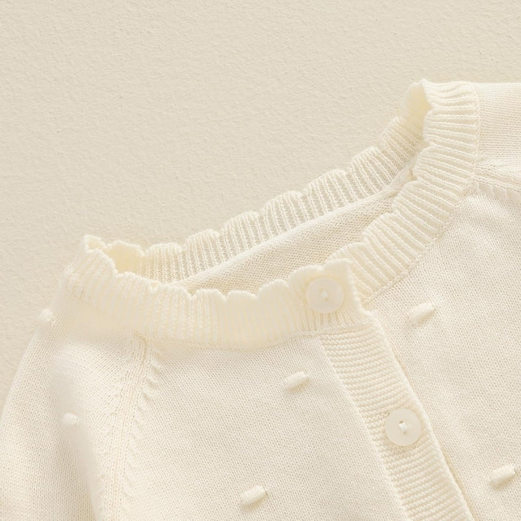 Girl Cardigan Button Front Crop Sweater Long Sleeve Spring Fall Tops