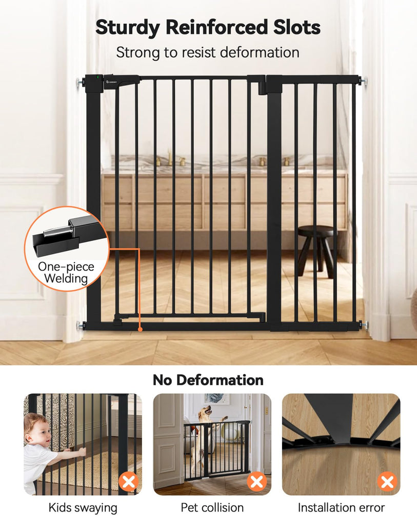 36" Extra Tall Baby Gate for Stairs, Fits 29.5" to 43.3" Openings