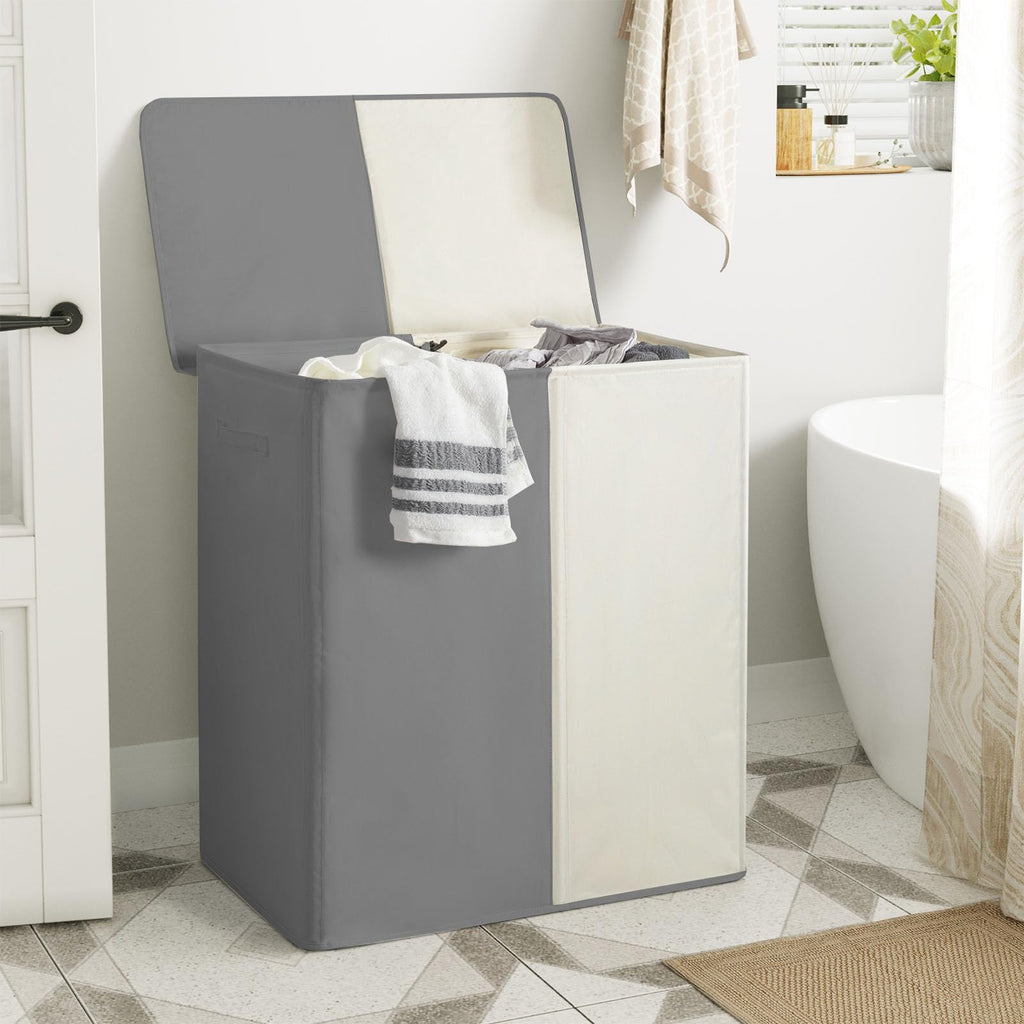 Double Laundry Hamper with Lid, 154L Large Laundry Basket Organizer