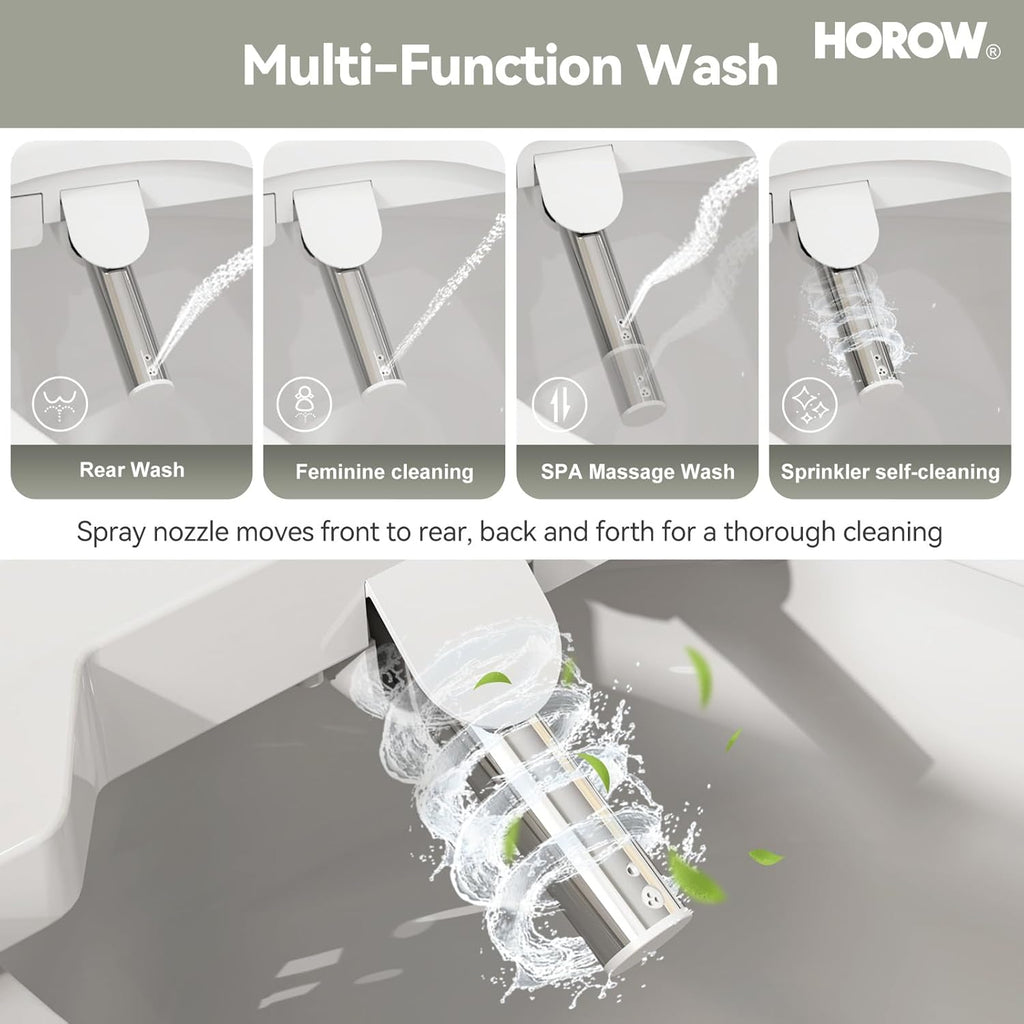 T0338W One Piece Toilet with Smart Seat, Elongated ADA Height Toilets with Heated Seat