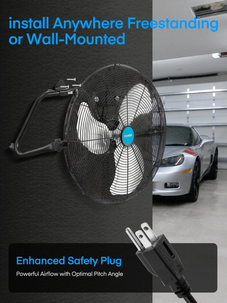 2-Pack 20-Inch High Velocity Floor & Wall Mount Fans, 4700 CFM