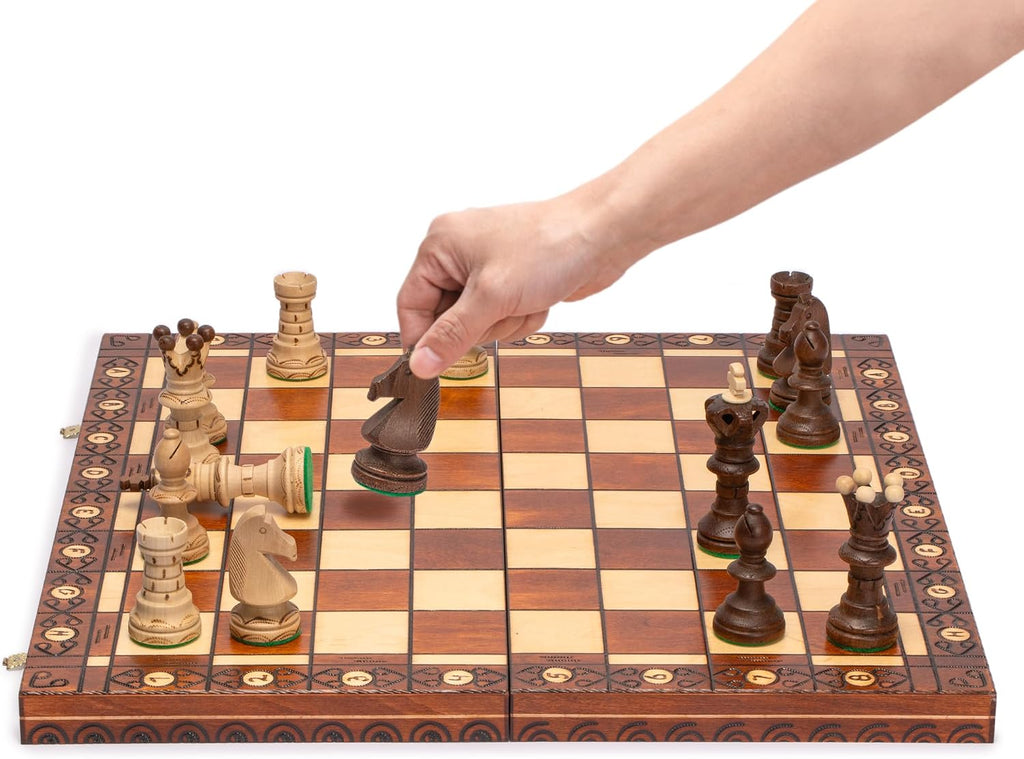 Ambassador Wooden Chess Set, 21.7