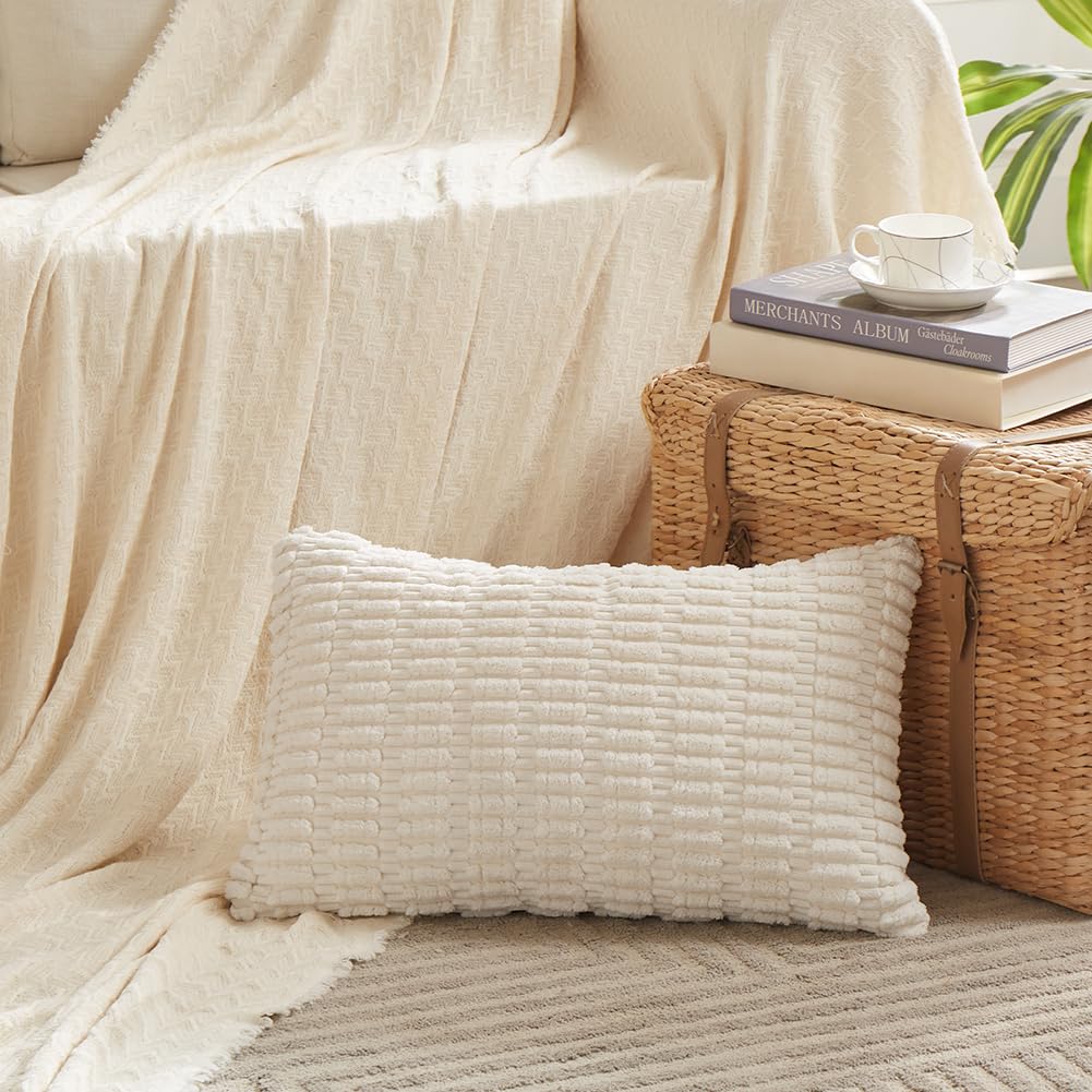 4 Packs Decorative Throw Pillow Covers Couch Bed, Modern Farmhouse Boho Home Décor Accent Cushion Case, 24" x 12"