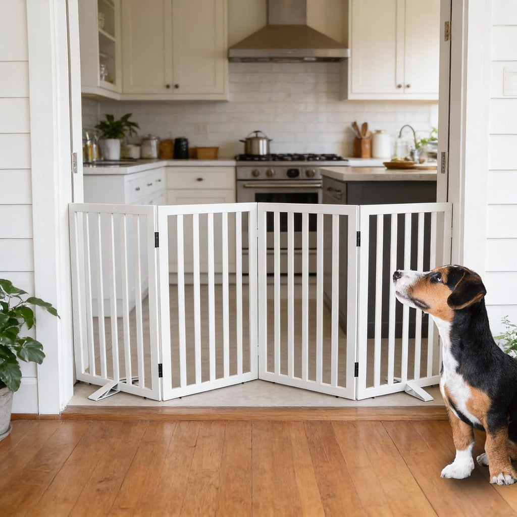 Dog Gate Indoor, Freestanding Dog Fence for The House, Doorways, Hallways, or Stairs, Pet Gate Foldable
