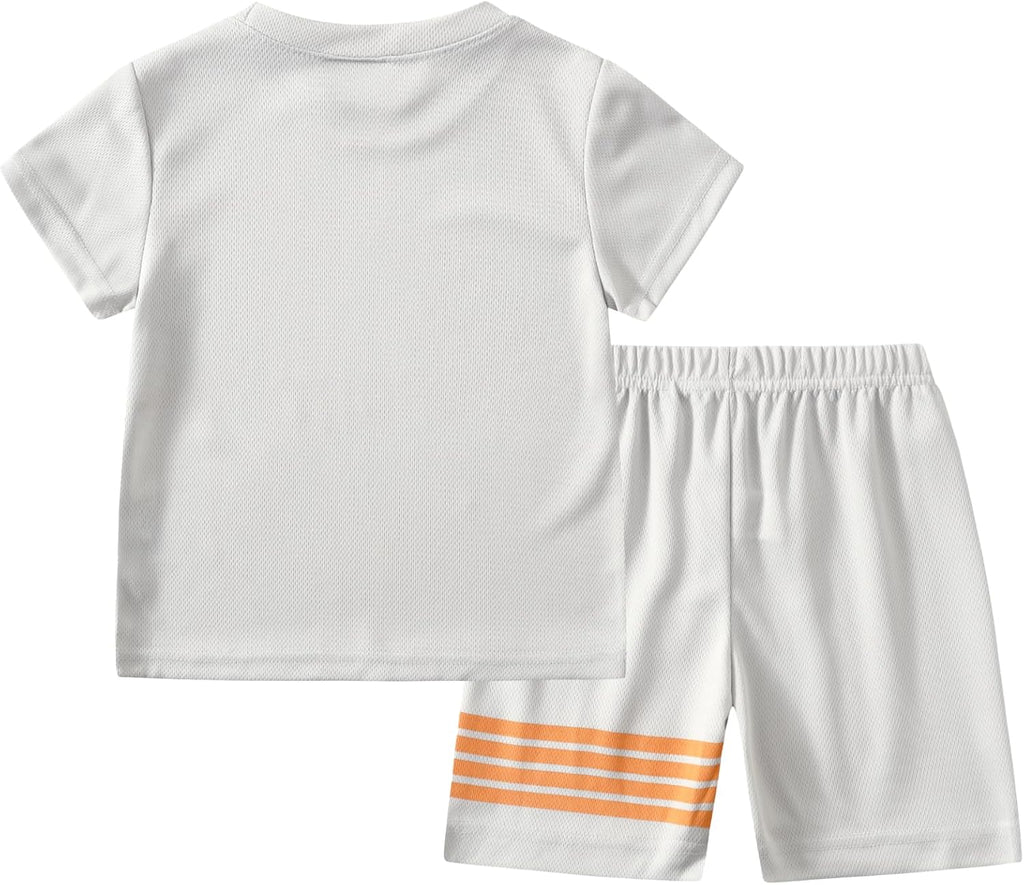 Boys Clothes Short Set 6 Piece Outfit Athletic T-Shirt and Quick Dry Shorts Kids Summer Clothing Set