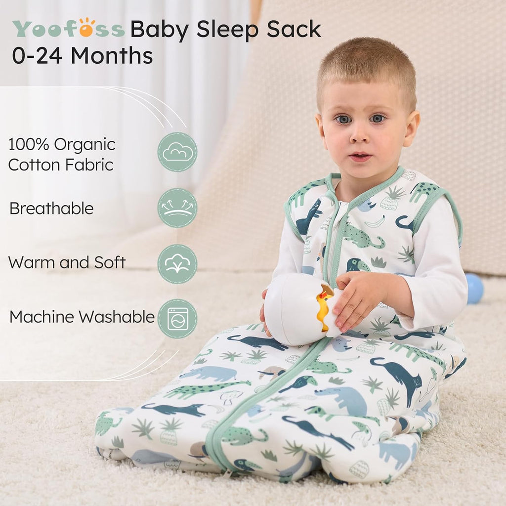 Baby Sleep Sack 1.5TOG 100% Organic Cotton Way Zipper