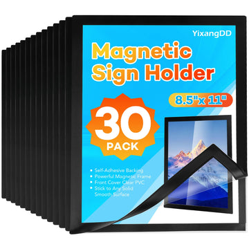 30 Pack Magnetic Sign Holder 8.5 x 11, Magnetic Paper Holder