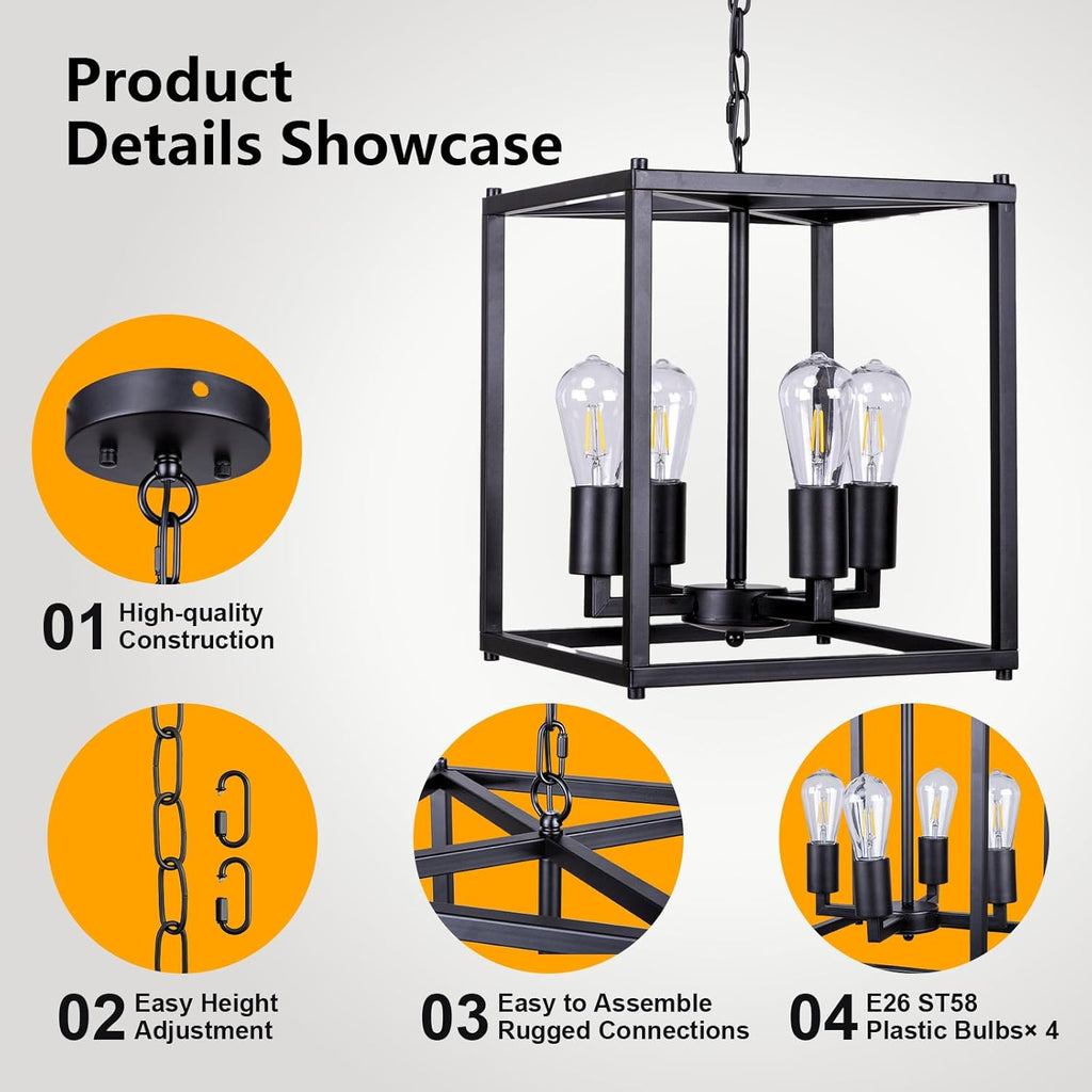 Solar Chandelier Outdoor, 14" Farmhouse Waterproof Dimmable  - Image 7