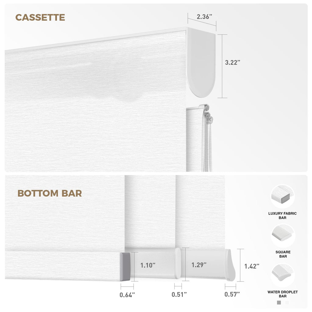 Motorized Roman Shades with Remote, Light Filtering Smart Blinds