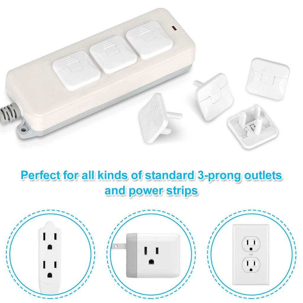 Mom's Choice Gold Awards Winner - Outlet Covers with Hidden Pull Handle Baby Proofing Plug Covers (45 Pack) 3-Prong