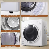 Portable Dryer for Clothes 1500W, 110V Laundry Dryer with Stainless Steel Tub, 4 Drying Mode, Portable Dryers for