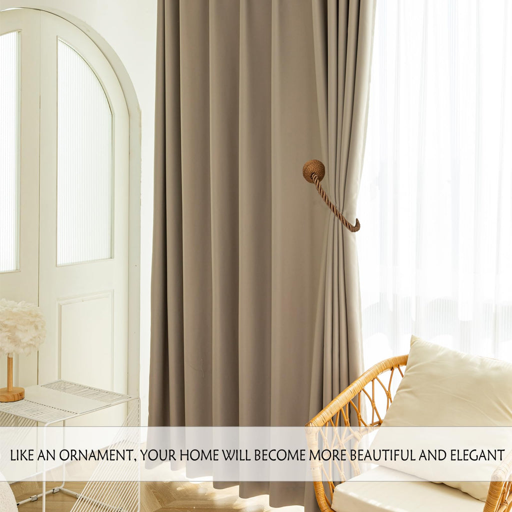 Magnetic Curtain Tiebacks Rope Curtain Tie Backs for Curtains 2 Pack Curtain Holders for Drapes Decorative Window