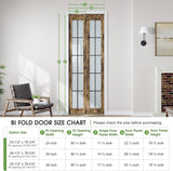 Preassembled Bifold Closet Doors for 36" X 80" Opening, Country Style,Space Saving, Tempered Frosted
