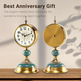 Victorian Vintage 6-Inch Mantel Clock, Antique Anniversary Clock with Ceramic and Metal Body