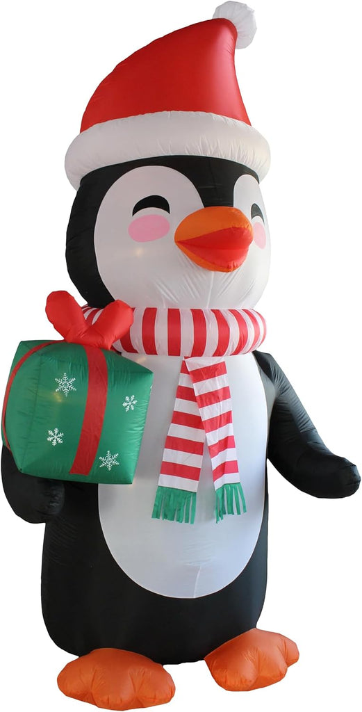 12 FT Tall Lighted Christmas Inflatable Happy Penguin