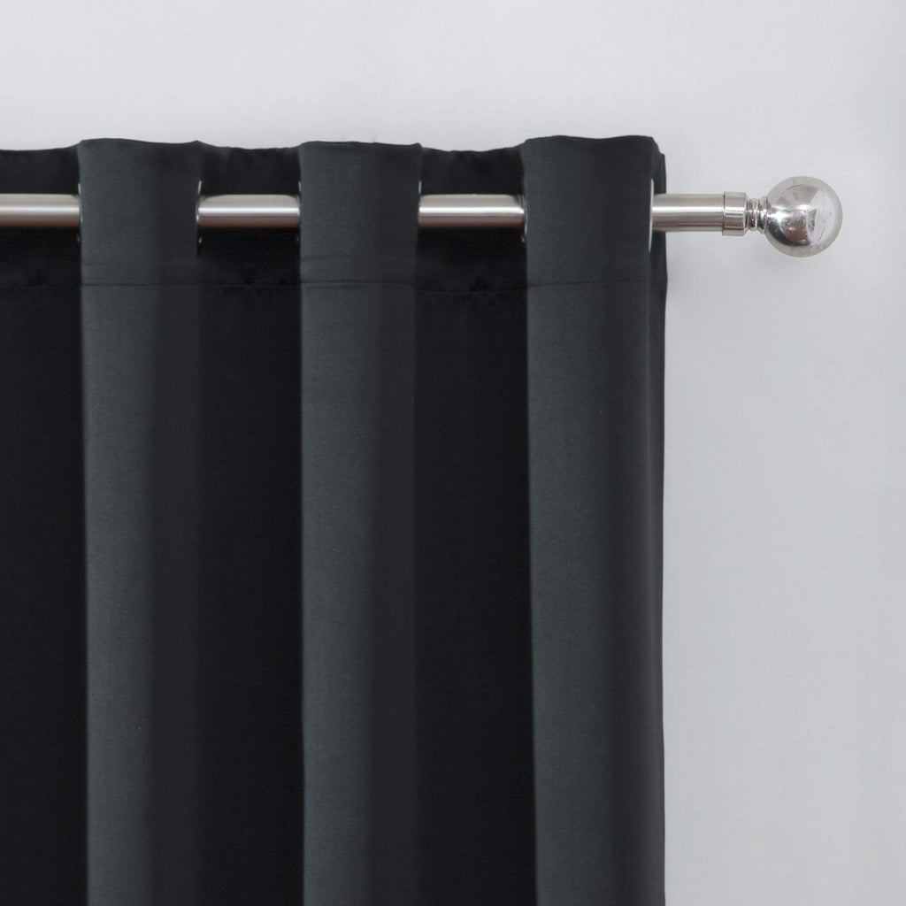 Blackout Curtains 66 x 95 inch/Black Curtains Set of 2 Panels/Thermal Insulated Room Darkening Bedroom Curtains