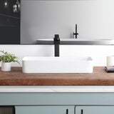 Bathroom Vessel Sink 24"x14" Rectangular White Porcelain Ceramic Bathroom Sink Modern Above Counter Art Basin