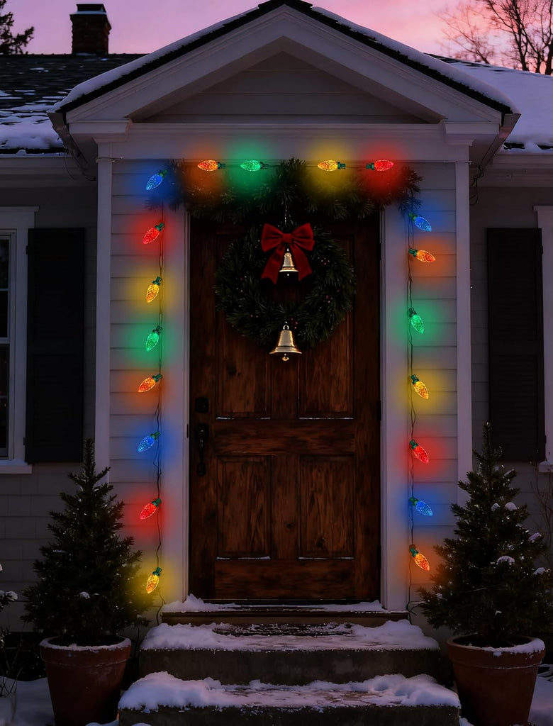 C9 Christmas Lights Outdoor, 26FT 50 LED Waterproof Connectable String Lights for Christmas Tree Roofline Holiday