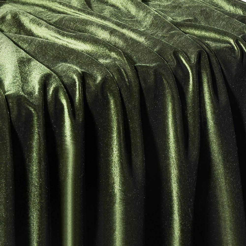 Dark Olive Green Velvet Fabric by The Yard, 5 Yards, 60" Wide