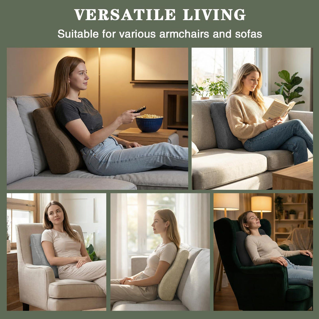 Back Support Pillow for Recliner Soft Dual Layer Lumbar Support Pillow with Shredded Memory Foam Ergonomic Orthopedic
