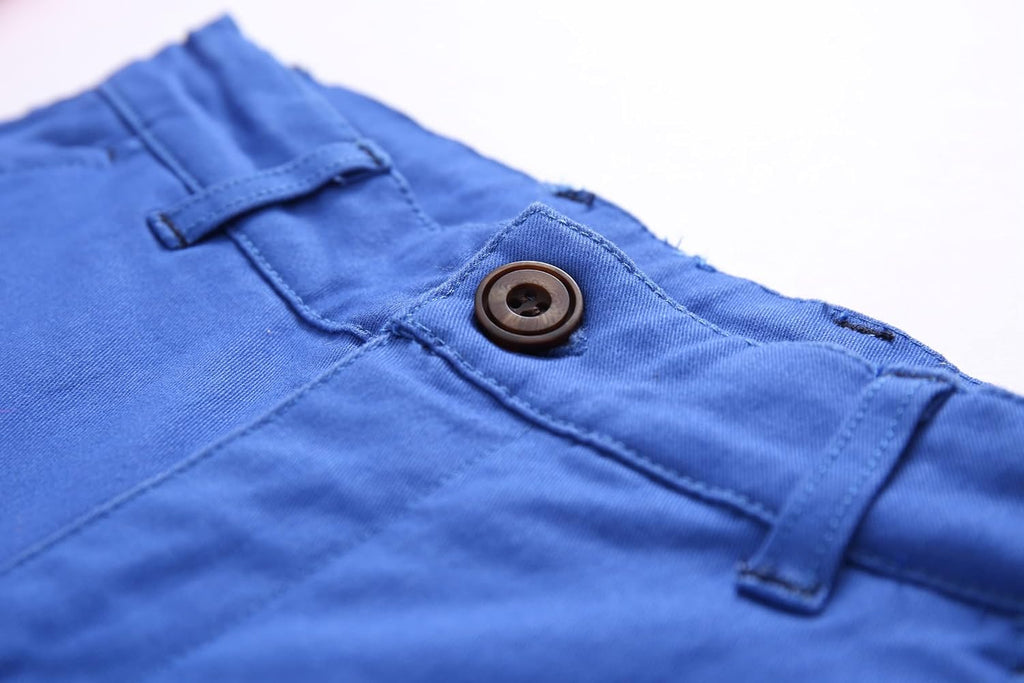 Boys Shorts with Adjustable Waist School Chino Shorts for Kid, 6 Colors to Choose
