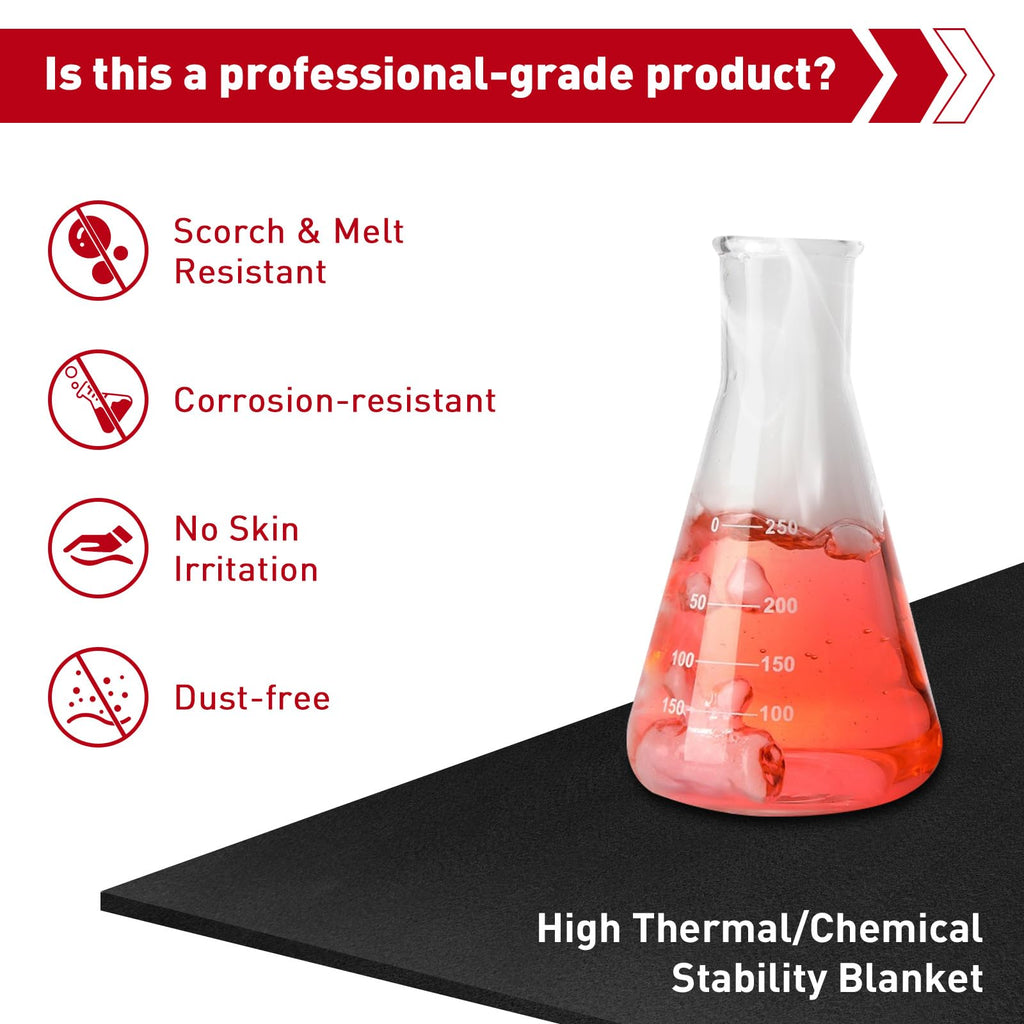 40x40 Inch Large Welding Blanket Fireproof Pad - 5mm Thickened Fire Resistant Carbon Felt Cloth, Flame Retardant