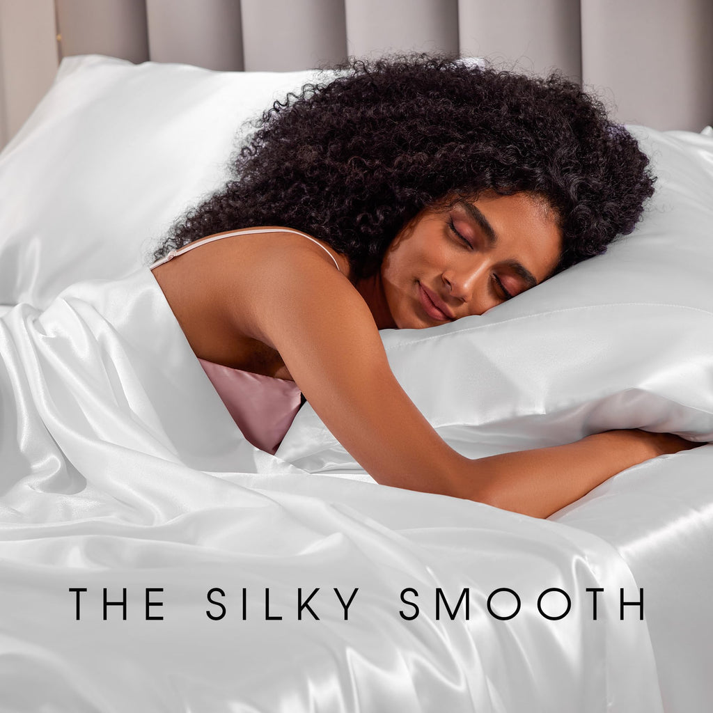 Satin Sheets California King - 4 Piece Luxury Soft Silky Sheets for Hair and Skin, Similar to Silk Bed Sheet Set with
