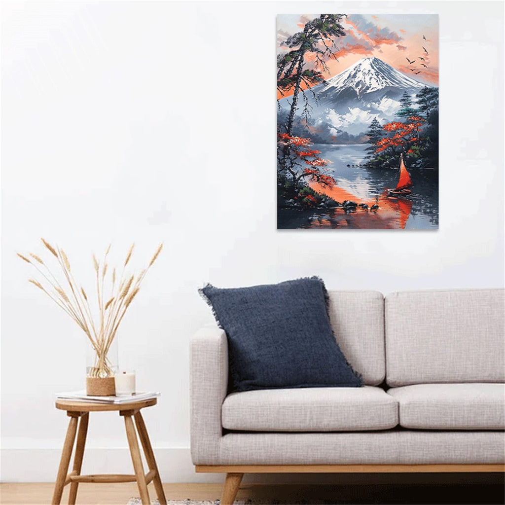 Mount Fuji Canvas Wall Art Japanese Print Painting Framed ArtWork 16"x20"