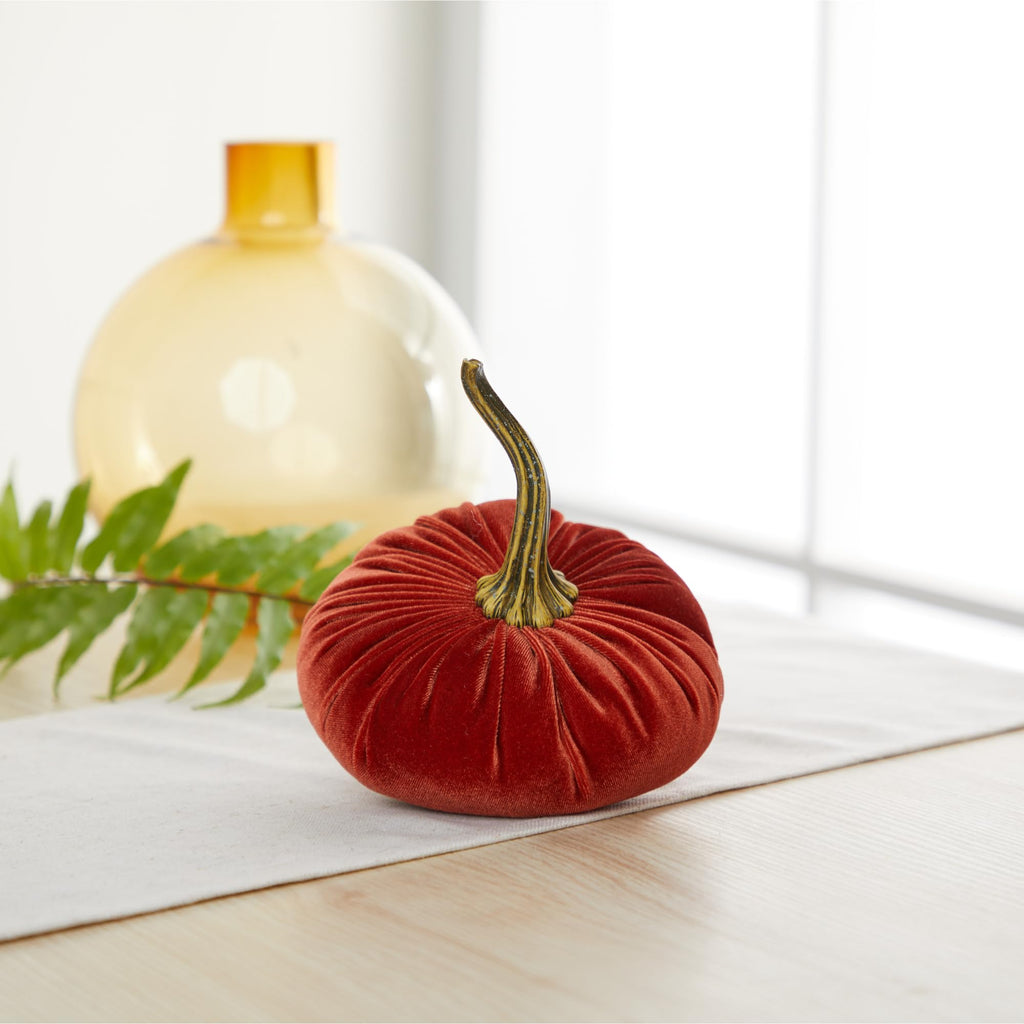 Rust 6.25 inch Velvet Pumpkin (Rust)