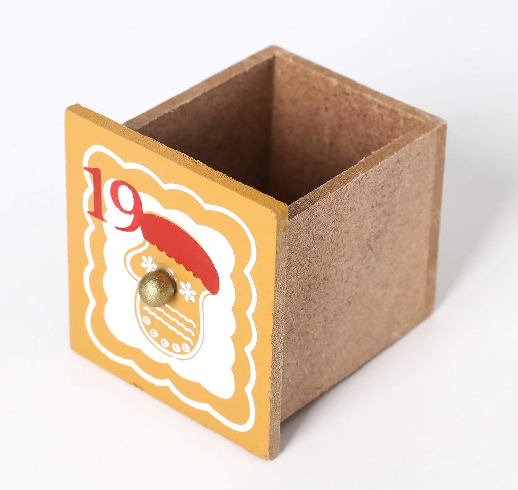 Reusable Wooden Advent Calendar to Fill - Gingerbread House with LED Lighting - DIY Christmas Calendar 10.31 x 17.72