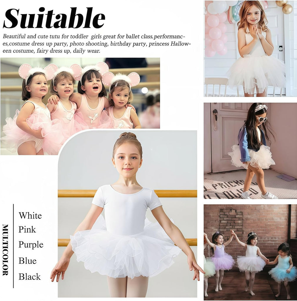 Tutu Skirt Girls Elastic Ballet Dance Skirts 4 Layer Tulle Tutu Toddler Kid