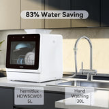 Countertop Dishwasher, 7 Washing Programs Portable Mini Dishwasher with 5-Liter Built-in Water Tank for Apartments &