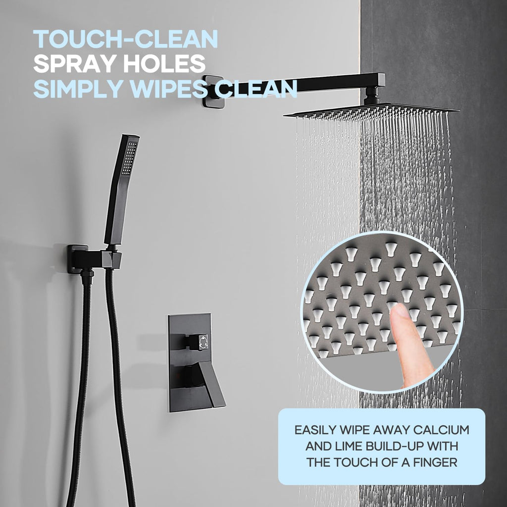 Shower Faucet Set with Tub Spout, 10 Inch Shower Head, Matte Black