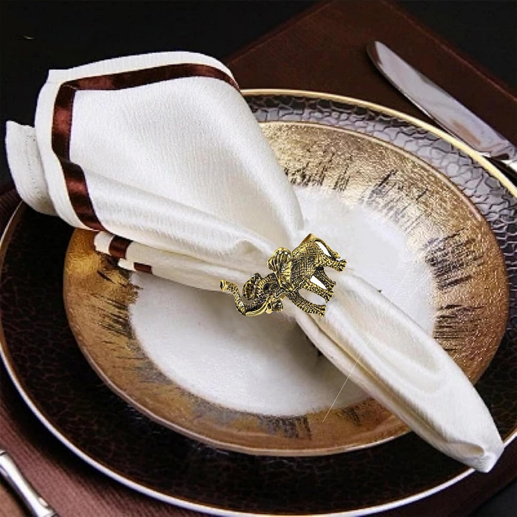 Elephant Napkin Ring, Retro Elephant Napkins Ring Holders, Napkin Holder for Wedding,Dinner - Set of 8