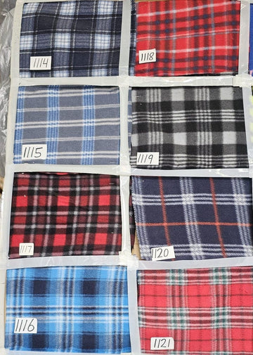Polar Fleece, Plaid Fleece, Checkered Printed Fabric / 60" Wide/Sold by The Yard (1114)
