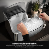 Nugget Ice Makers Countertop,Portable Ice Machine with Crushed Ice, 35lbs/Day,Self-Cleaning,One-Click Operation