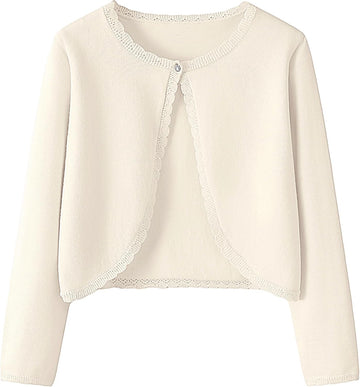 Girls Long Sleeve Cardigan One Button Sweater Crop Shrug for Dress