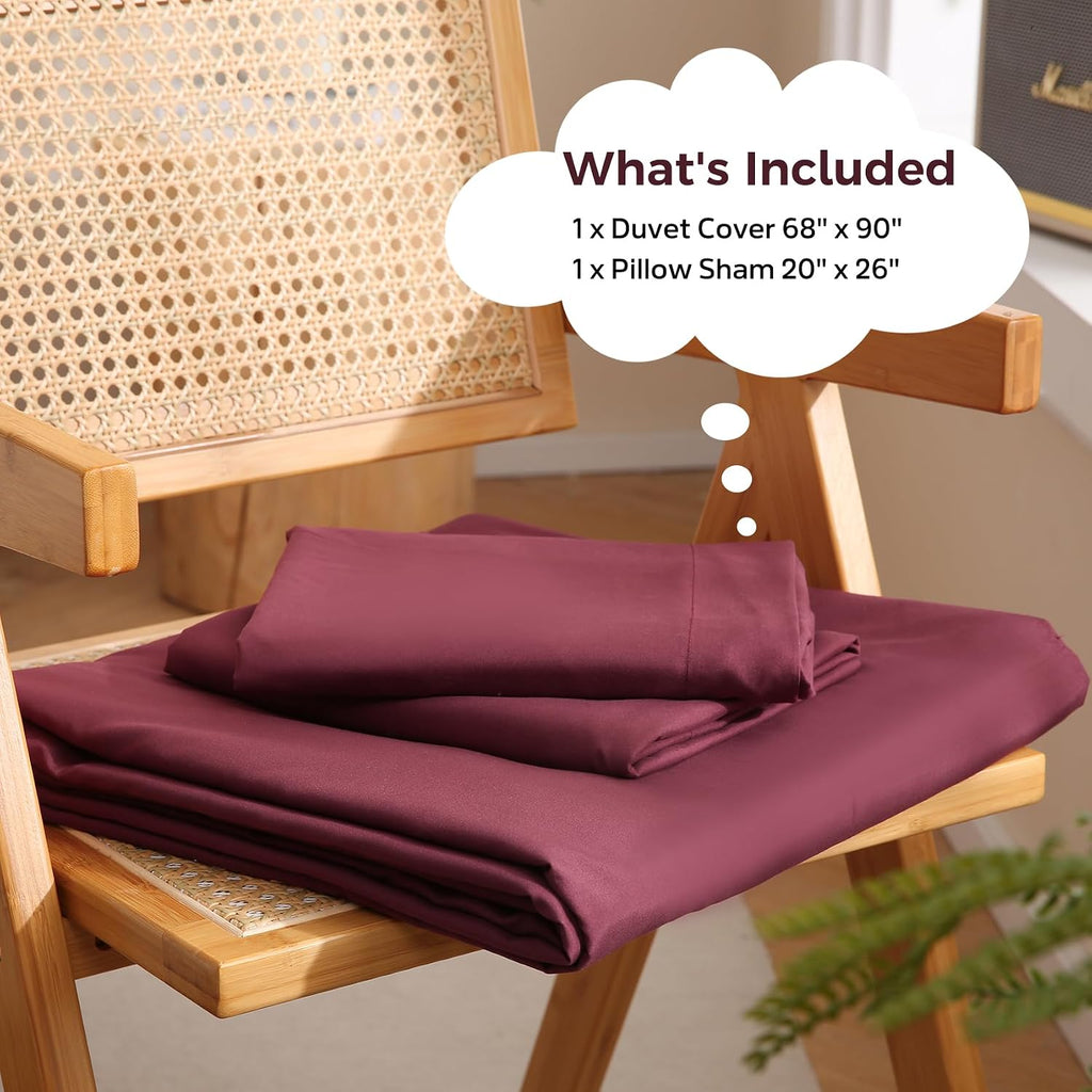 JSD Burgundy Duvet Cover Set Full - Set of 3