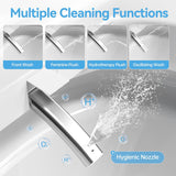 Smart One-Piece Toilet with Built-In Tank, Comfortable Seat Height, Warm Water Bidet, Heated Seat, Auto Drying, Foot Kick Flush, Modern Elongated Design